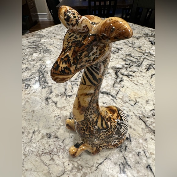 EUC La Vie Safari Decoupage Porcelain Elephant and Giraffe Figurine Set - Picture 7 of 11